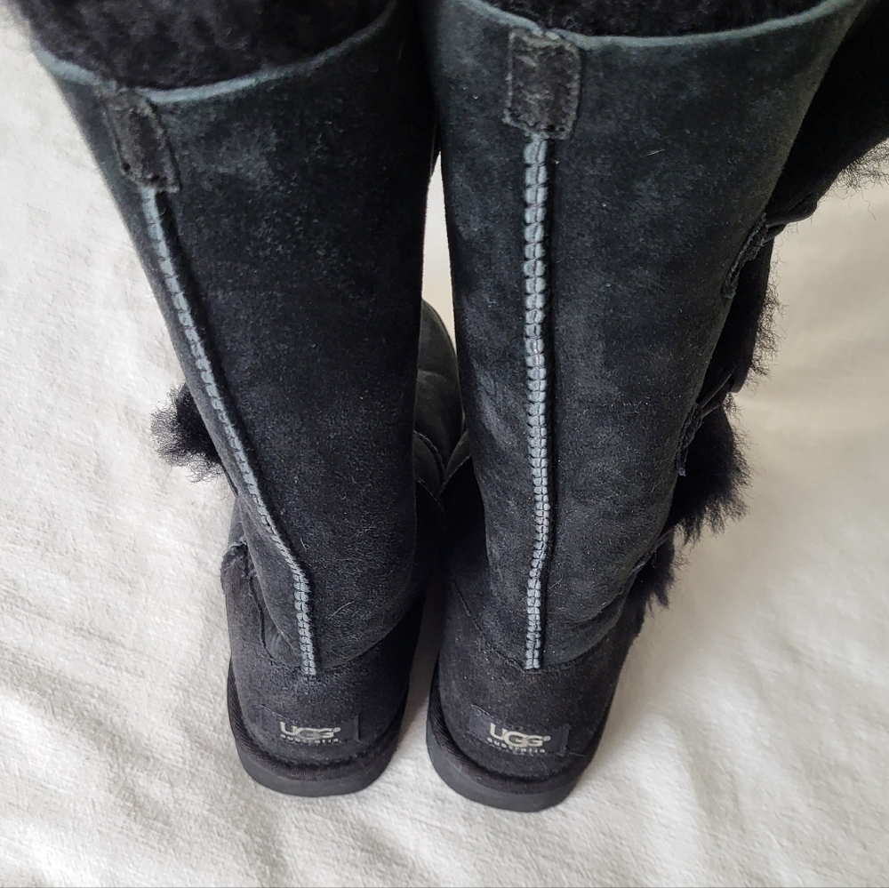 Ugg Bailey Button Triplet Button Black Suede Tall… - image 6